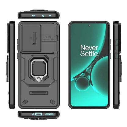 For OnePlus Nord CE3 5G Sliding Camshield TPU + PC Shockproof Phone Case with Holder(Black) - OnePlus Cases by buy2fix | Online Shopping UK | buy2fix