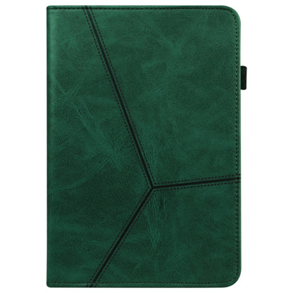 For Lenovo Tab M11 / Xiaoxin Pad 11 2024 Solid Color Stripe Embossed Leather Tablet Case(Green) - Lenovo by buy2fix | Online Shopping UK | buy2fix