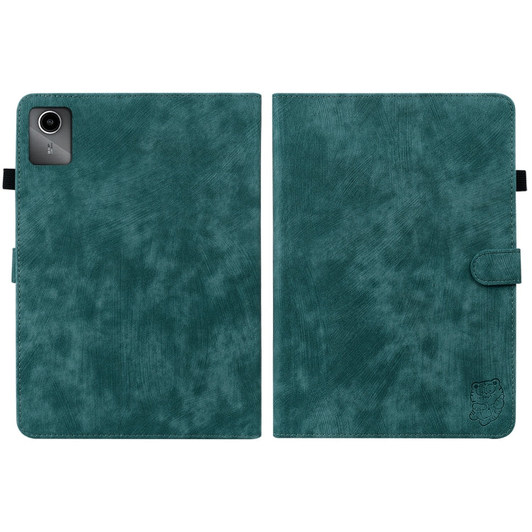 For Lenovo Tab M11/Xiaoxin Pad 11 2024 Tiger Pattern Flip Leather Tablet Case(Dark Green) - Lenovo by buy2fix | Online Shopping UK | buy2fix