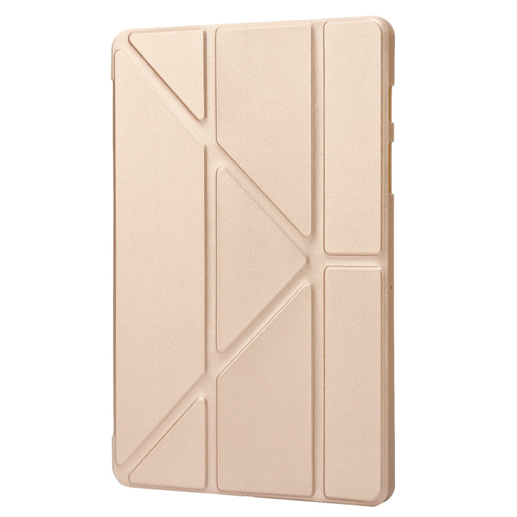 For Samsung Galaxy Tab S9+ Deformation Silicone Leather Tablet Case(Gold) - Galaxy Tab S9+ Cases by buy2fix | Online Shopping UK | buy2fix