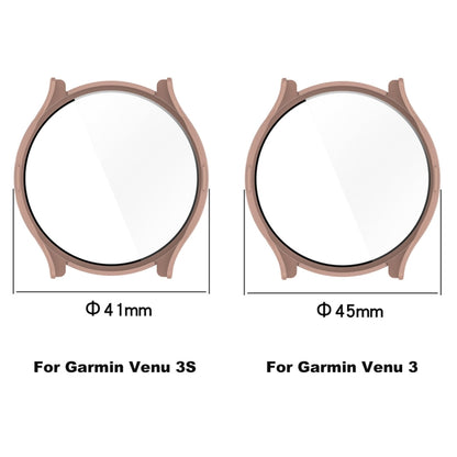 For Garmin Venu 3 PC + Tempered Glass Film Integrated Watch Case(Ink Blue) - Watch Cases by buy2fix | Online Shopping UK | buy2fix