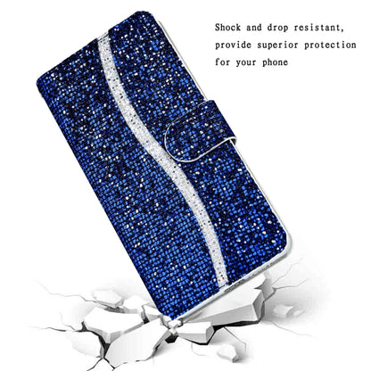 For iPhone 16 Pro Max Glitter Powder Filp Leather Phone Case(Blue) - iPhone 16 Pro Max Cases by buy2fix | Online Shopping UK | buy2fix