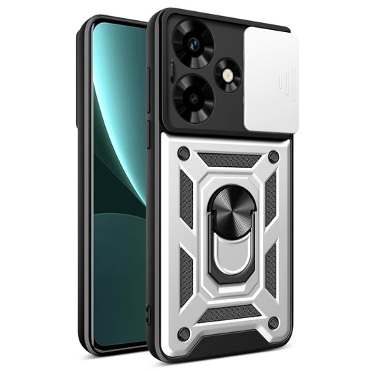 For Infinix Hot 30 Sliding Camera Cover Design TPU+PC Phone Case(Silver) - Infinix Cases by buy2fix | Online Shopping UK | buy2fix