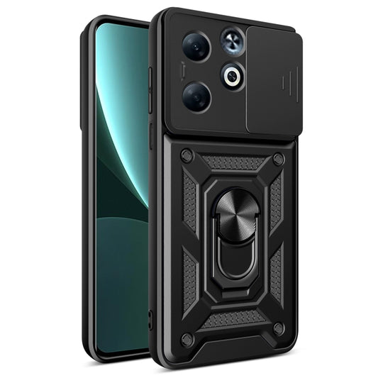 For Infinix Smart 8 Plus / 8 Pro Sliding Camera Cover Design TPU+PC Phone Case(Black) - Infinix Cases by buy2fix | Online Shopping UK | buy2fix