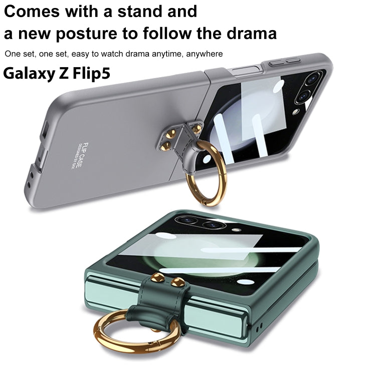 For Samsung Galaxy Z Flip5 GKK Integrated Ultra-thin PC Ring Holder Phone Case(Purple) - Galaxy Z Flip5 Cases by GKK | Online Shopping UK | buy2fix