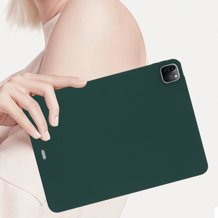 For iPad Air 13 2024 Oil Spray Skin-friendly TPU Tablet Case(Deep Green) - iPad Air 13 2024 Cases by buy2fix | Online Shopping UK | buy2fix