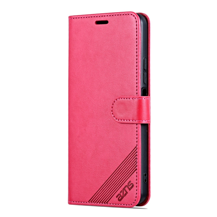 For Xiaomi Poco C65/Redmi 13C AZNS Sheepskin Texture Flip Leather Phone Case(Red) - 13C Cases by AZNS | Online Shopping UK | buy2fix