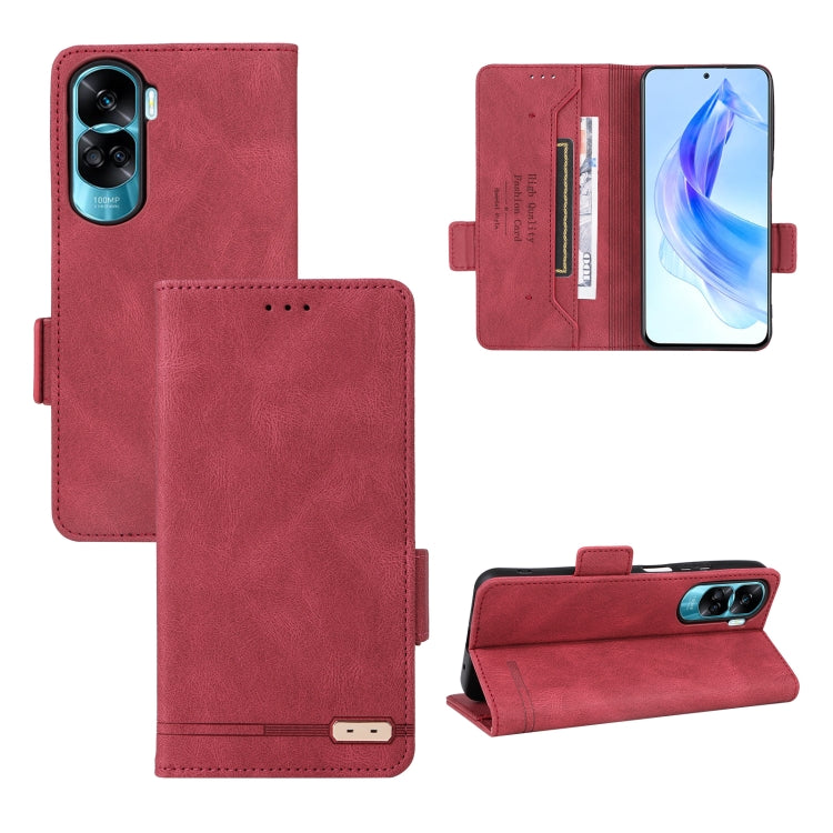 For Honor X50i / 90 Lite Magnetic Clasp Flip Leather Phone Case(Red) - Motorola Cases by buy2fix | Online Shopping UK | buy2fix