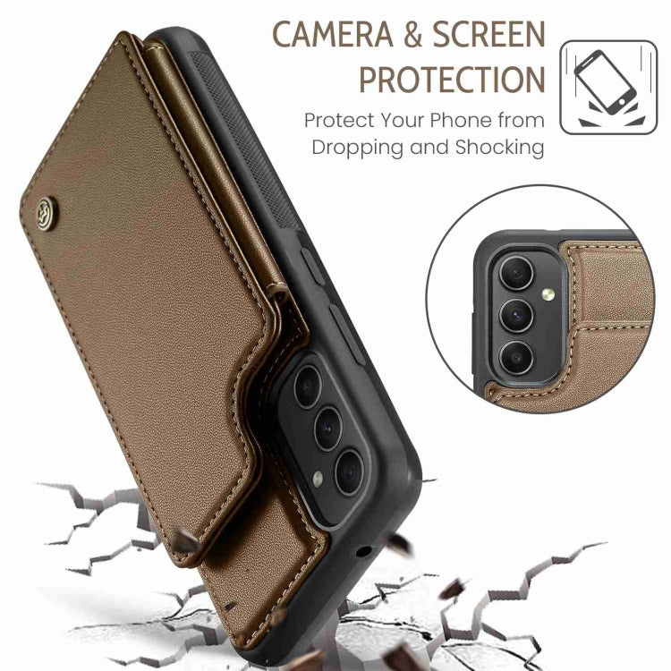 For Samsung Galaxy A54 5G CaseMe C22 Card Slots Holder RFID Anti-theft Phone Case(Brown) - Galaxy Phone Cases by CaseMe | Online Shopping UK | buy2fix