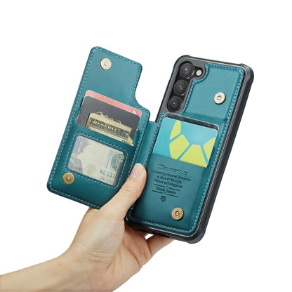 For Samsung Galaxy S23 5G CaseMe C22 Card Slots Holder RFID Anti-theft Phone Case(Blue Green) - Galaxy S23 5G Cases by CaseMe | Online Shopping UK | buy2fix