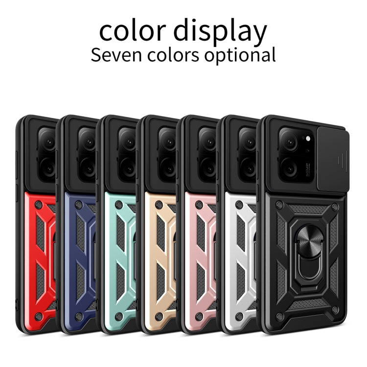 For Xiaomi 13T/13T Pro/Redmi K60 Ultra Sliding Camera Cover Design TPU Hybrid PC Phone Case(Gold) - Redmi K60 Ultra Cases by buy2fix | Online Shopping UK | buy2fix