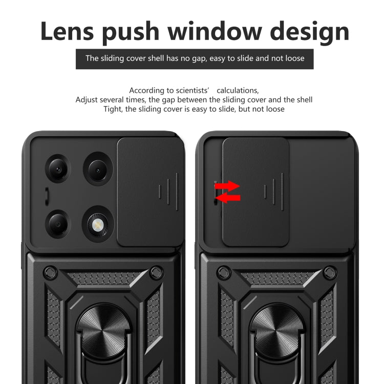 For Xiaomi Redmi Note 13 Pro 4G Global Sliding Camera Cover Design TPU Hybrid PC Phone Case(Black) - Note 13 Pro Cases by buy2fix | Online Shopping UK | buy2fix