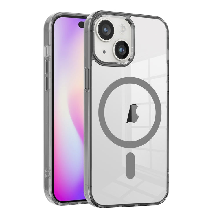 For iPhone 15 Plus Ice Color Magnetic Series PC + Acrylic Magsafe Phone Case(Grey) - iPhone 15 Plus Cases by buy2fix | Online Shopping UK | buy2fix