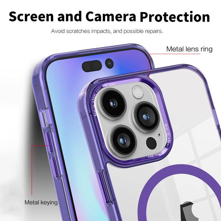 For iPhone 15 Plus Ice Color Magnetic Series PC + Acrylic Magsafe Phone Case(Grey) - iPhone 15 Plus Cases by buy2fix | Online Shopping UK | buy2fix