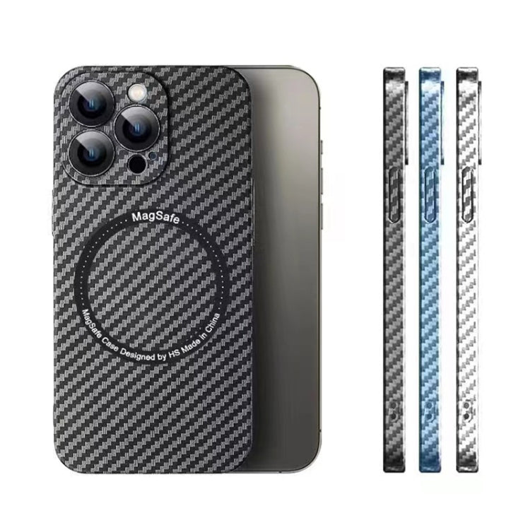 For iPhone 13 MagSafe Magnetic PC Carbon Fiber Phone Case with Lens Film(Black) - iPhone 13 Cases by buy2fix | Online Shopping UK | buy2fix