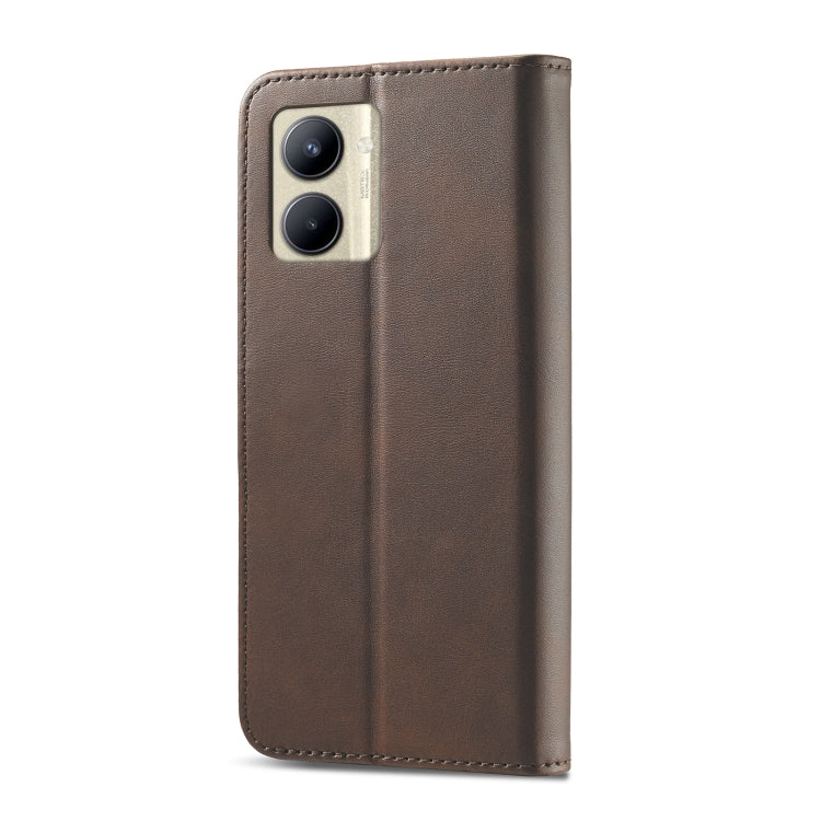 For Realme C33 2022 / C33 2023 LC.IMEEKE Calf Texture Horizontal Flip Leather Case(Brown) - Realme Cases by LC.IMEEKE | Online Shopping UK | buy2fix