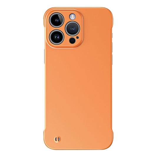 For iPhone 15 Pro Frameless Metallic Paint Hybrid PC Phone Case(Orange) - iPhone 15 Pro Cases by buy2fix | Online Shopping UK | buy2fix