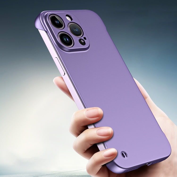 For iPhone 15 Pro Frameless Metallic Paint Hybrid PC Phone Case(Deep Purple) - iPhone 15 Pro Cases by buy2fix | Online Shopping UK | buy2fix