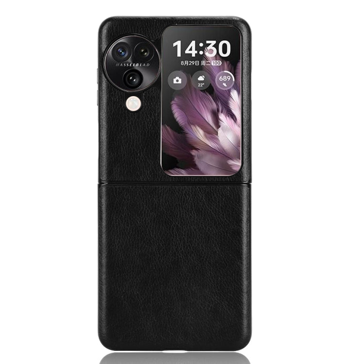 For OPPO Find N3 Flip Litchi Texture Back Cover Phone Case(Black) - Find N3 Flip Cases by buy2fix | Online Shopping UK | buy2fix