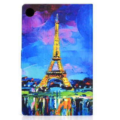 For Samsung Galaxy Tab A9+ Electric Pressed Colored Drawing Leather Tablet Case with Sleep / Wake-up Function(Eiffel Tower) - Galaxy Tab A9+ by buy2fix | Online Shopping UK | buy2fix