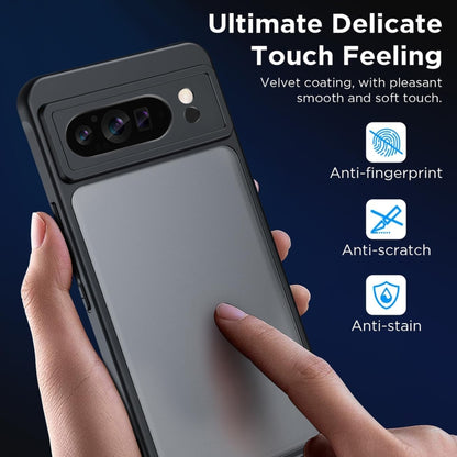 For Google Pixel 9 Pro XL Ultra-thin Translucent PC+TPU Phone Case(Black) - Google Cases by buy2fix | Online Shopping UK | buy2fix