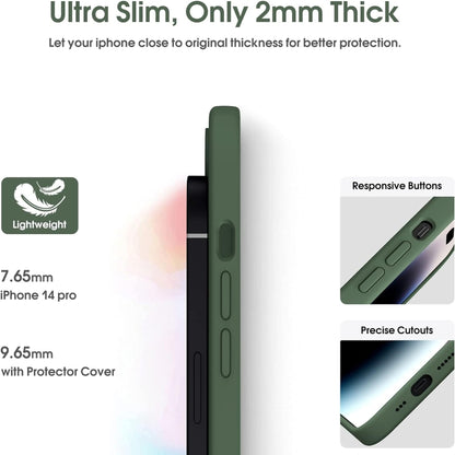 For iPhone 16 Pro Microfiber Liquid Silicone Shockproof Phone Case(Dark Green) - iPhone 16 Pro Cases by buy2fix | Online Shopping UK | buy2fix