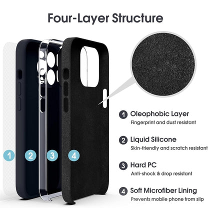 For iPhone 16 Pro Microfiber Liquid Silicone Shockproof Phone Case(Black) - iPhone 16 Pro Cases by buy2fix | Online Shopping UK | buy2fix