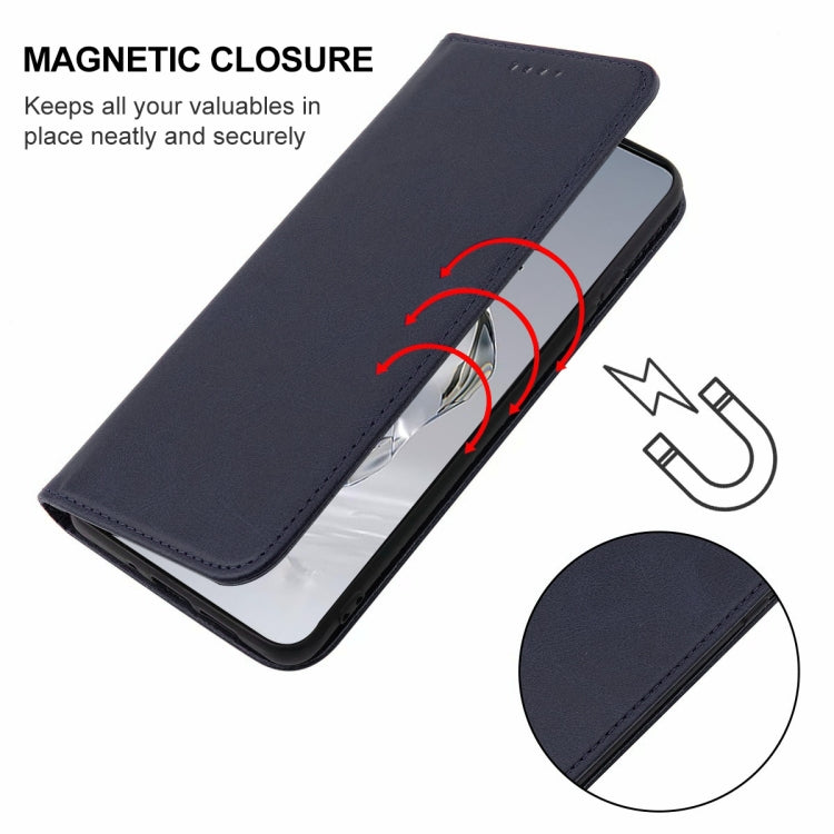 For OnePlus 12 Magnetic Closure Leather Phone Case(Blue) - OnePlus Cases by buy2fix | Online Shopping UK | buy2fix