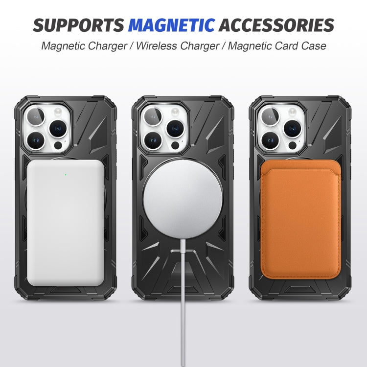 For iPhone 15 Plus MagSafe Magnetic Shockproof Phone Case with Ring Holder(Black) - iPhone 15 Plus Cases by buy2fix | Online Shopping UK | buy2fix