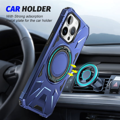 For iPhone 14 Plus MagSafe Magnetic Shockproof Phone Case with Ring Holder(Navy Blue) - iPhone 14 Plus Cases by buy2fix | Online Shopping UK | buy2fix