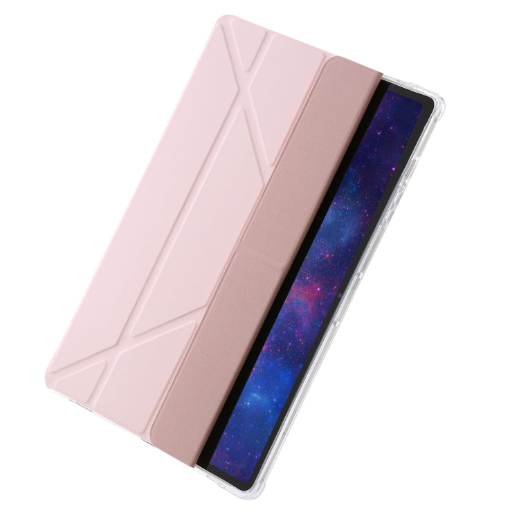 For Samsung Galaxy Tab S9 FE Clear Acrylic Deformation Leather Tablet Case(Pink) - Galaxy Tab S9 FE by buy2fix | Online Shopping UK | buy2fix