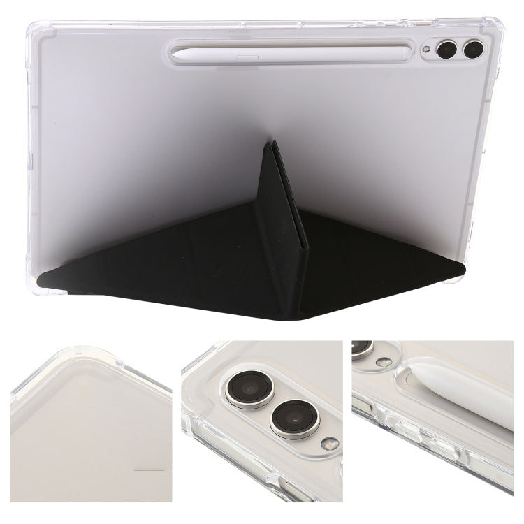 For Samsung Galaxy Tab S9 FE Clear Acrylic Deformation Leather Tablet Case(Black) - Galaxy Tab S9 FE by buy2fix | Online Shopping UK | buy2fix