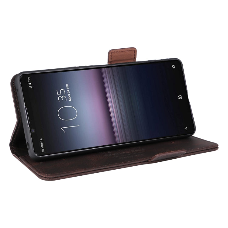 For Sony Xperia 1 VI 2024 Magnetic Clasp Leather Phone Case(Brown) - Sony Cases by buy2fix | Online Shopping UK | buy2fix