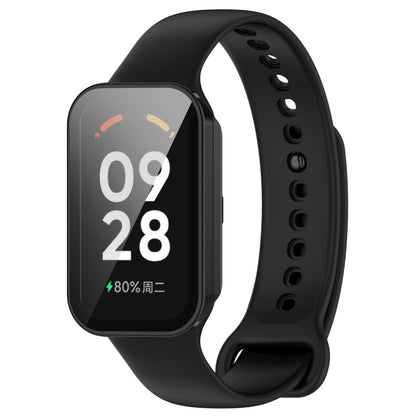 For Xiaomi Smart Band 8 Active / Redmi Band 2 PC + Tempered Film Integrated Watch Protective Case(Black) - Watch Cases by buy2fix | Online Shopping UK | buy2fix