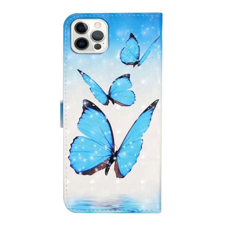 For iPhone 16 Pro Oil Embossed 3D Drawing Leather Phone Case(3 Butterflies) - iPhone 16 Pro Cases by buy2fix | Online Shopping UK | buy2fix