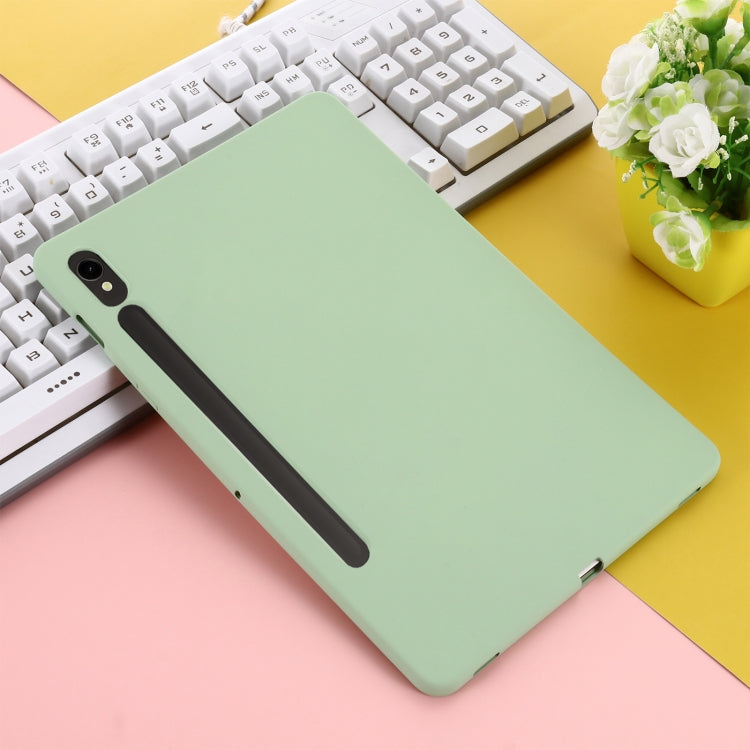 For Samsung Galaxy Tab S9 FE Pure Color Liquid Silicone Shockproof Tablet Case(Green) - Galaxy Tab S9 FE by buy2fix | Online Shopping UK | buy2fix