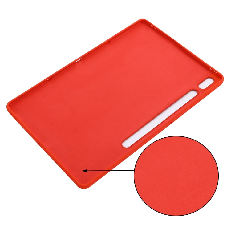 For Samsung Galaxy Tab S9 FE+ Pure Color Liquid Silicone Shockproof Tablet Case(Red) - Galaxy Tab S9 FE+ by buy2fix | Online Shopping UK | buy2fix