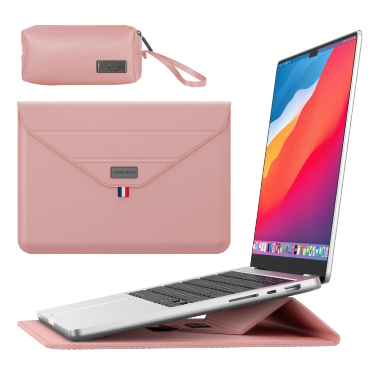 For 15.4/15.6/16.1 inch Envelope Holder Laptop Sleeve Bag with Accessories Bag(Pink) - Other by buy2fix | Online Shopping UK | buy2fix