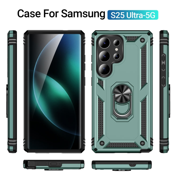 For Samsung Galaxy S25 Ultra 5G Shockproof TPU + PC Phone Case(Dark Green) - Galaxy S25 Ultra 5G Cases by buy2fix | Online Shopping UK | buy2fix