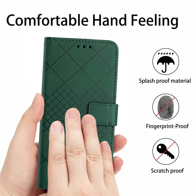 For Motorola Moto G Power 5G 2024 Rhombic Grid Texture Leather Phone Case(Green) - Motorola Cases by buy2fix | Online Shopping UK | buy2fix