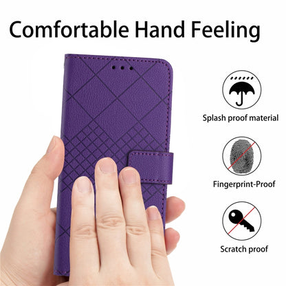 For Samsung Galaxy Note20 Rhombic Grid Texture Leather Phone Case(Purple) - Galaxy Note20 Cases by buy2fix | Online Shopping UK | buy2fix