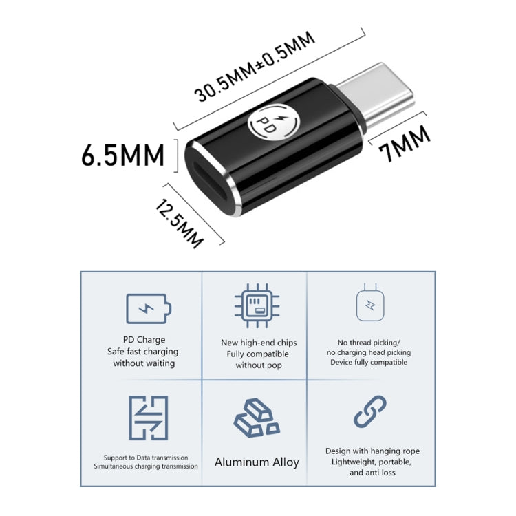 PD27W USB-C / Type-C to 8 Pin Adapter(Rose Red) - Converter & Adapter by buy2fix | Online Shopping UK | buy2fix