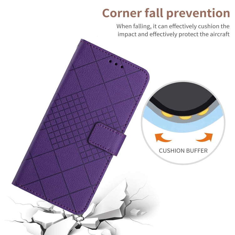 For Xiaomi Redmi Note 13 4G Global Rhombic Grid Texture Leather Phone Case(Purple) - Note 13 Cases by buy2fix | Online Shopping UK | buy2fix
