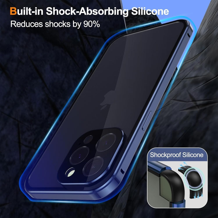 For iPhone 15 Plus Anti-peeping Magnetic Double-sided Tempered Glass Phone Case(Silver) - iPhone 15 Plus Cases by buy2fix | Online Shopping UK | buy2fix