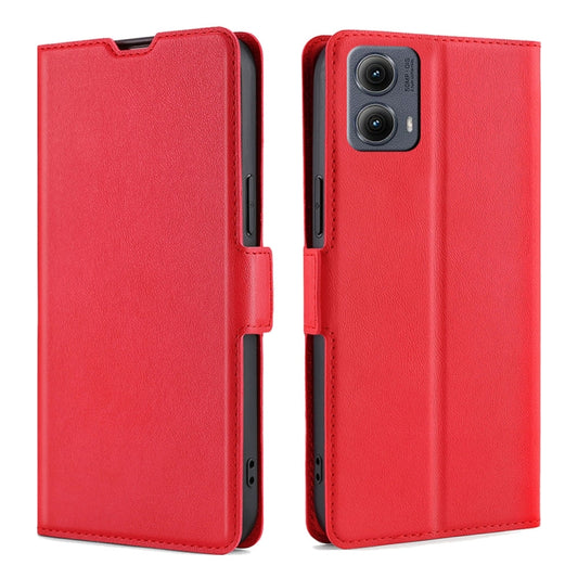 For Motorola Edge 5G 2024 Ultra-thin Voltage Side Buckle Horizontal Flip Leather Phone Case(Red) - Motorola Cases by buy2fix | Online Shopping UK | buy2fix