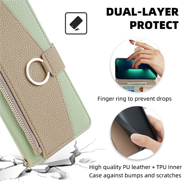 For Samsung Galaxy S24 Ultra 5G Crossbody Litchi Texture Leather Phone Case(Green) - Galaxy S24 Ultra 5G Cases by buy2fix | Online Shopping UK | buy2fix