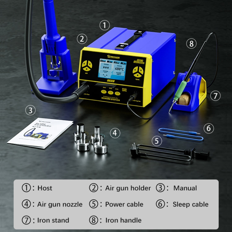 Mechanic 861DS 2 in 1 Dual Function Hot Air Gun Electric Soldering Iron Rework Station, Plug:EU - Soldering Iron Set by MECHANIC | Online Shopping UK | buy2fix