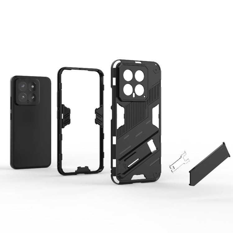 For Xiaomi 14 5G Punk Armor 2 in 1 PC + TPU Phone Case with Holder(Green) - 14 Cases by buy2fix | Online Shopping UK | buy2fix