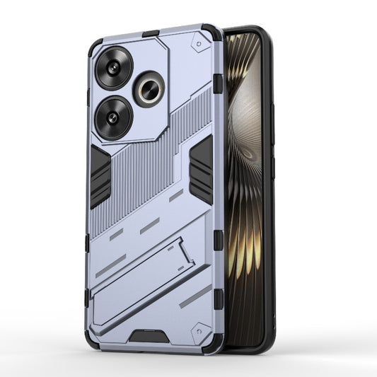 For Xiaomi Redmi Turbo 3 5G Punk Armor 2 in 1 PC + TPU Phone Case with Holder(Grey) - Xiaomi Cases by buy2fix | Online Shopping UK | buy2fix