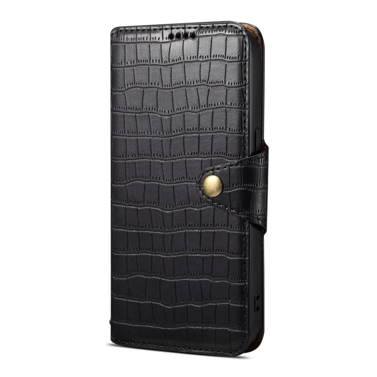 For Samsung Galaxy S24 5G Denior Crocodile Texture Oil Edge Leather Phone Case(Black) - Galaxy S24 5G Cases by Denior | Online Shopping UK | buy2fix